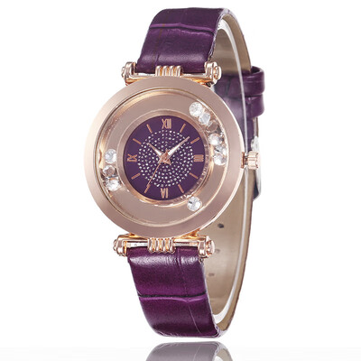 

Leather strap ladies watch starry sand sand Roman digital watch student simple quartz watch