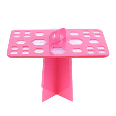 

26hole Makeup Brushes Drying Rack Brush Holder Cosmetics Makeup Tools Pink