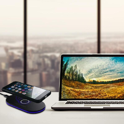 

Q100 Wireless Charger Fast Charger Plate Qi Wireless Charging Pad Breathing LED for iPhone X 8 Plus Samsung S8 Plus Qi-enabled Dev