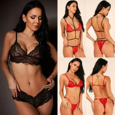 

Women Sexy Lingerie Bra Underwear Babydoll Sleepwear Nightwear G-String Set US