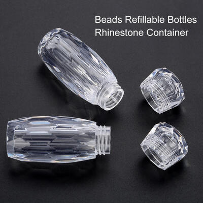 

Greensen 2PcsSet Nail Beads Refillable Bottles 5g Transparent Empty Manicure Rhinestone Container