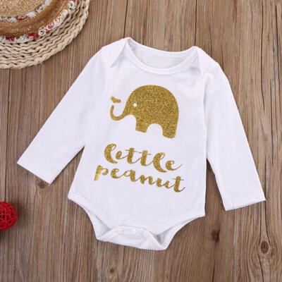 

Newborn Baby Boy Girl Kid Elephant Print Romper Jumpsuit Bodysuit Clothes Outfit