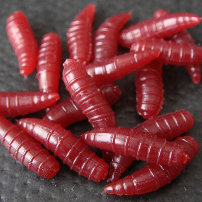 

Lixada 50Pcs 16cm Fishing Lure Maggot Grub Soft Baits Worms Red