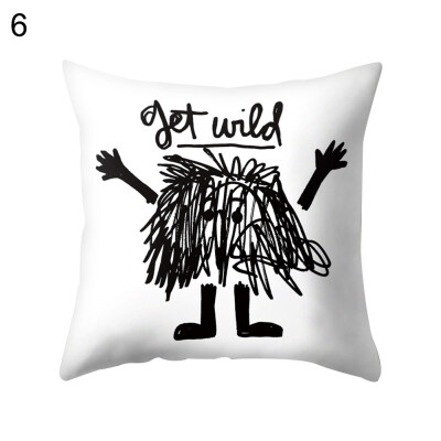 

Letter Cup Animal Cat Pillow Case Cushion Cover Sofa Bed Car Cafe Office Decor