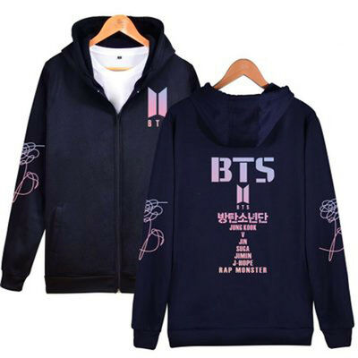 

Love Yourself KPOP BTS Bangtan Boys Sweatshirt Zip Hoodie Pocket Jacket Unisex