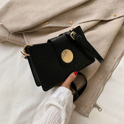 

chic retro casual small bag fashionable alligator pattern small square bag new 2019 simple womens bag one-shoulder oblique bag