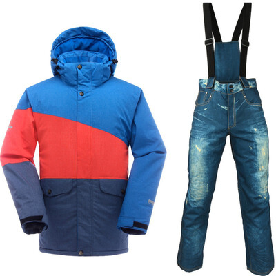 

Saenshing Waterproof Ski Suit Men Mountain Skiing Jacket Snowboard Pants Breathable Winter Snow Snowmobile Coat -30 Degree