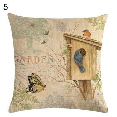 

Vintage Flower Butterfly Throw Pillow Case Cushion Cover Sofa Home Office Decor