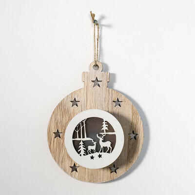 

Siaonvr Christmas Decor Wooden Cutout Pentagram Xmas Lights Christmas Tree Light Pendant