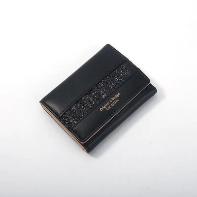

Glitter PU Leather Wallet Short Wallets Card Holder Purse For Women