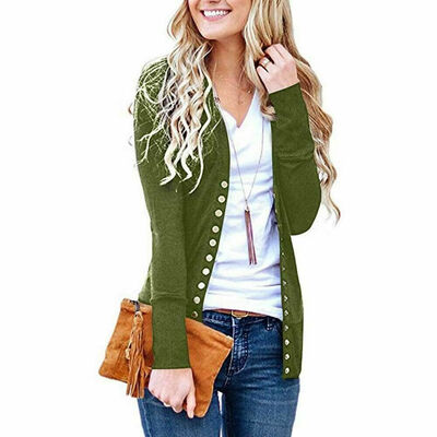 

Womens Long Sleeve Casual Knitted Sweater Jumper Cardigan Knitwear Outwear Tops