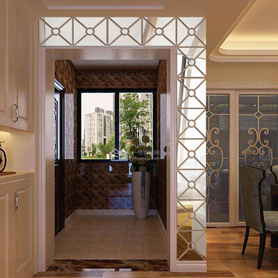 

Gobestart Modern Mirror Style Removable Decal Art Mural Wall Sticker Home Room DIY BK