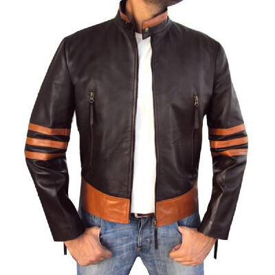 

New Men s PU Leather Jacket Personality Motorcycle Motorbike Jacket Large Size Fashion Men s Clothing for Male Stripe Coat