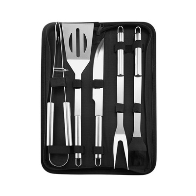 

1 Set Household Light Weight Outdoor Portable Multi-functional Practical Stainless Steel Portable Tote BagBarbecue Tool Sets