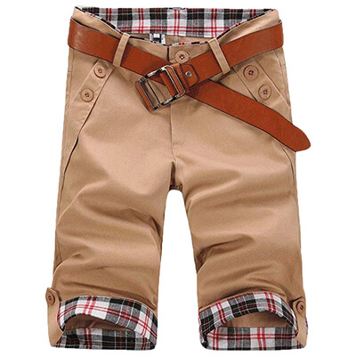 

Gobestart Mens Sport Slim Fit Plaid Button Casual Sweatpants Drawstring Shorts Pant