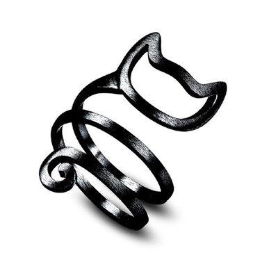 

Cute Small Cat Ring Women Girl Wrap Finger Ring Adjustable Fashion Jewelry Gift