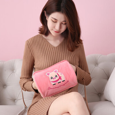 

Warm coffee crystal velvet electric hot water bottle warm personal warm hand baby smart charging explosion-proof water&electricity separation electric heating bag hi pig NK-001