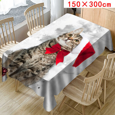

Tailored Christmas Tablecloth Print Rectangle Table Cover Holiday Party Home Decor