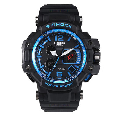

Mens Stylish Sports Multi-function Electronic Waterproof Watch Dual Display Wristwatches