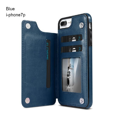 

High-grade Business Men Women Magnetic Leather Wallet Case Card Slot Shockproof Flip Cover for i-Phone 88 Plus77 Plus6XXSXR