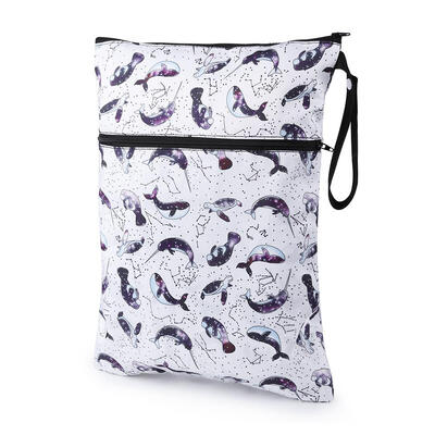 

Waterproof Reusable Wet Bag Printed Nappy Bags Diaper Bag with Two Zipper