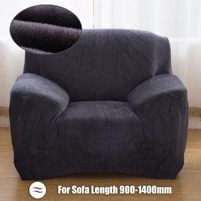

Winter Warm Sofa Cover Solid Color Plush Sofa Slipcover Full Cover All-inclusive Elastic Sofa Protector Washable