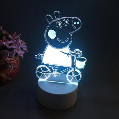 

Peppa Pig 3D Table Lamp LED Colorful Nightlight Kids Birthday Gift USB Sleep Lighting Home Decoration With 7 Colors