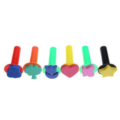 

6pcsset Plastic Sponge Paint Graffiti Brushes DIY Drawing Toys Seal Tools