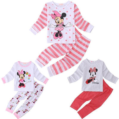 

Kids Girls Baby Clothes Minnie Mouse Cotton Pajama Set Sleepwear T-shirt Pants