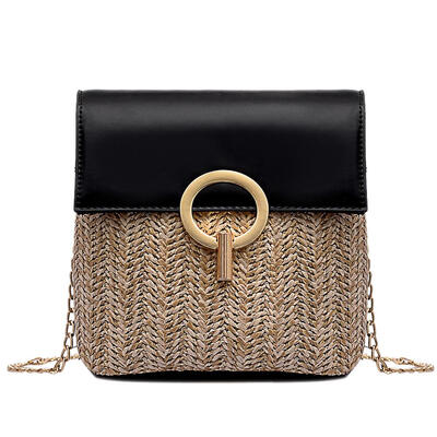 

Straw Woven Shoulder Small Messenger Handbags Women Chain Crossbody Tote