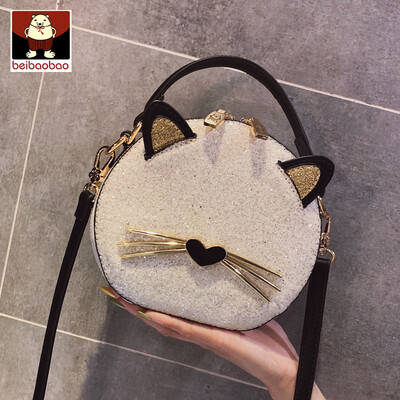 

Small bag womens bag 2019 new fashion slung womens bill of lading shoulder Joker ins cute round bag