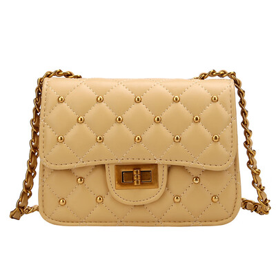 Hong Kong style small bag female bag 2019 new wave Korean version ins rhombic chain bag slung fashion wild shoulder bag