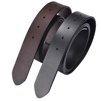 

Laurenlandi mens leather perforated belt with no buckle mens business smooth buckle belt without head