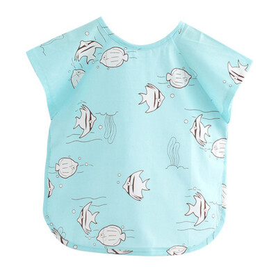 

Fashion Childrens Waterproof Saliva Eating Bib Baby Clothes Anti-wear Wash Easy Clean Summer Fish Print Clothes