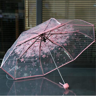 

Gobestart Transparent Clear Umbrella Cherry Blossom Mushroom Apollo Sakura Umbrella Blue