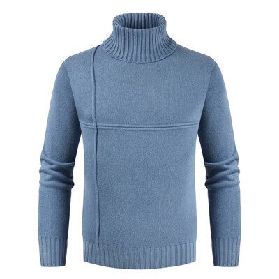 

Toponeto Mens Autumn Winter Casual Pure Color Turtleneck Long Sleeve Knitted Sweater Top