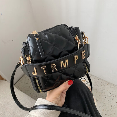 

Qiao Bani 2019 new Korean version of the fashion Dongdaemun embroidery line letter pillow bag hand strap shoulder diagonal tide handbag