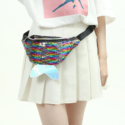 

Tailored Fashion Women Sequins Colorful Mermaid Tail Crossbody Bag Messenger Chest Bag