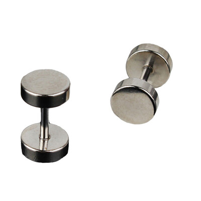 

Fashion Punk Cool Silver Black Stainless Steel Unisex Ear Studs Earring Accessories