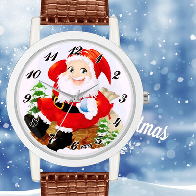 

Christmas Tree & Santa Claus Ladies Quartz Clock Women Wrist Watch 2018 Christmas Gift Womens Watches Fashion Girls Reloj &Ff