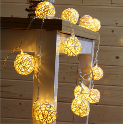 

5cm rattan bulb string LED color lamp string 5 meters 20 lights with tail inserted Christmas tree decorate festival atmospherelamp