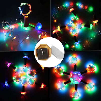 

〖Follure〗Solar Energy Cork Shaped LED Light Starry Light Wine Bottle Lamp Decor 6PC