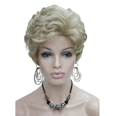 

Short Fluffy Natural Wave Blonde Full Synthetic Wigs Womens Hair Wig 6 colors for choose