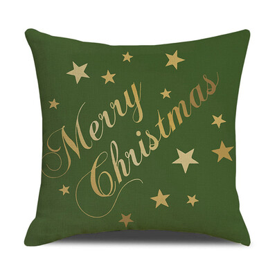

Tailored Christmas Linen Skin Pillow Case Pillow Cushion Elk Snowflake Print 45×45CM