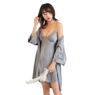 

Toponeto Womens Sexy Satin Sling Lace Sleepwear Lingerie Nightwear Underwear Set