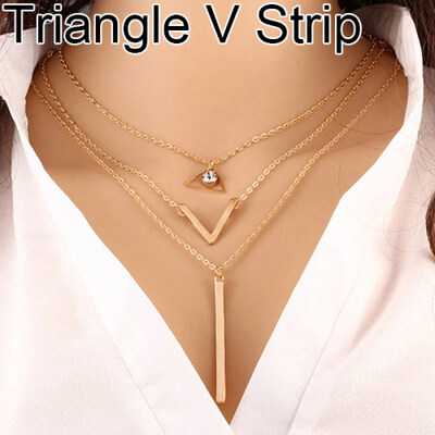 

Women Multilayer Faux Pearl Rhinestone Pendant Choker Chain Necklace Jewelry