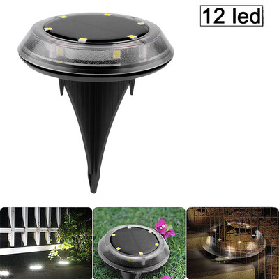 

〖Follure〗Solar Ground Lights Newest 12 LED Outdoor Waterproof Solar Disk Lights Solar Gar