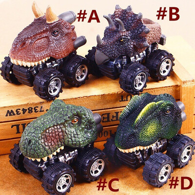 

YIWULA4PC Childrens Day Gift Toy Dinosaur Model Mini Toy Car Back Of The Car Gift