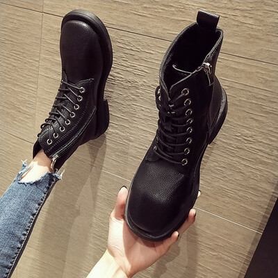 

Martin boots female English wind autumn Joker fashion thick with vintage side zipper boots