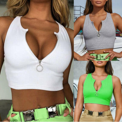 

Womens Ladies Slim Pullover T-Shirt Sleeveless Cotton Tops Shirt Blouse Crops